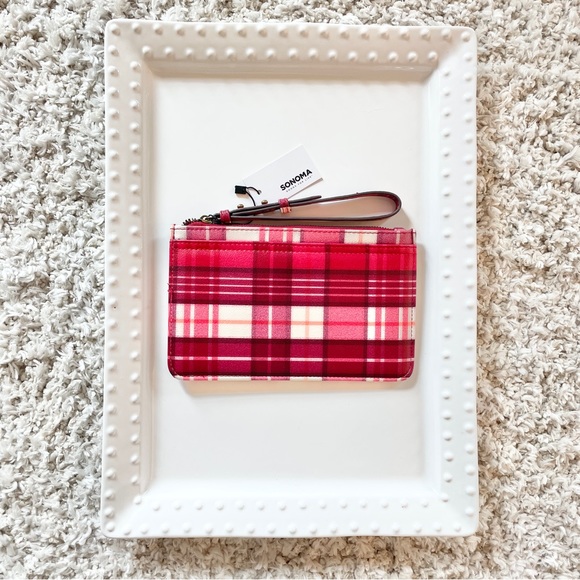 NWT Sonoma red and white, zipper pouch, wristlet - Picture 7 of 7